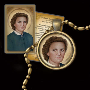 St. Gianna Beretta Molla (B) Pendant & Holy Card Gift Set