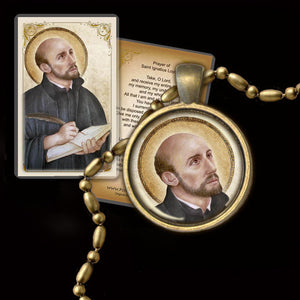 St. Ignatius of Loyola Pendant & Holy Card Gift Set