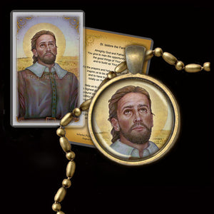 St. Isidore the Farmer Pendant & Holy Card Gift Set