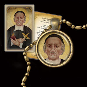 St. John Eudes Pendant & Holy Card Gift Set