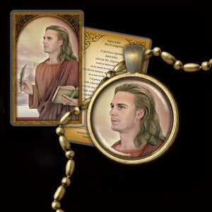 St. John the Evangelist Pendant & Holy Card Gift Set