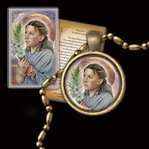 St. Maria Goretti Pendant & Holy Card Gift Set