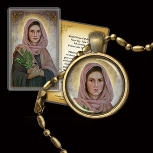 St. Olivia Pendant & Holy Card Gift Set