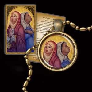 St. Perpetua and St. Felicity Pendant & Holy Card Gift Set