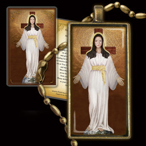 Our Lady of Akita Pendant & Holy Card Gift Set