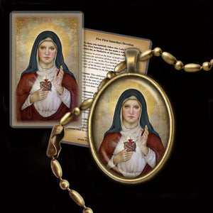 Immaculate Heart of Mary (B) Pendant & Holy Card Gift Set