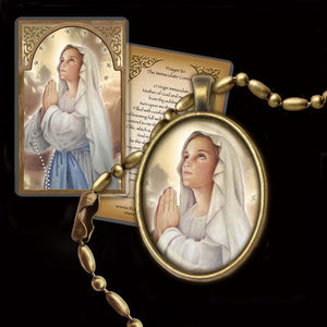 Immaculate Conception Pendant & Holy Card Gift Set