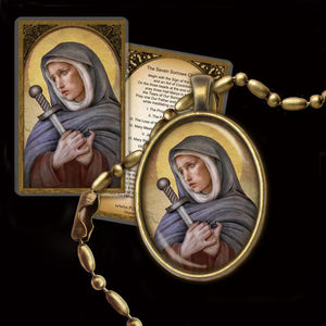Our Lady of Sorrows Pendant & Holy Card Gift Set