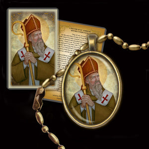 St. Ambrose Pendant & Holy Card Gift Set