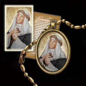 St. Catherine of Siena Pendant & Holy Card Gift Set