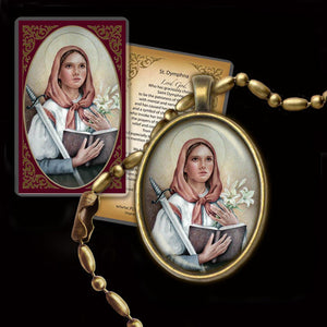 St. Dymphna Pendant & Holy Card Gift Set