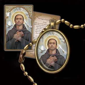 St. Francis of Assisi Pendant & Holy Card Gift Set