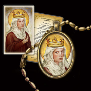 St. Hedwig of Poland Pendant & Holy Card Gift Set