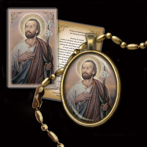St. Joseph, Husband of Mary Pendant & Holy Card Gift Set