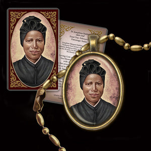 St. Josephine Bakhita Pendant & Holy Card Gift Set