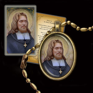 St. Oliver Plunkett Pendant & Holy Card Gift Set