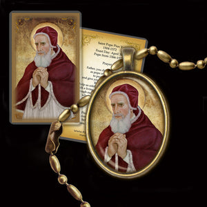Pope St. Pius V Pendant & Holy Card Gift Set