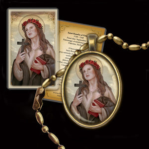 St. Rosalia of Palermo Pendant & Holy Card Gift Set