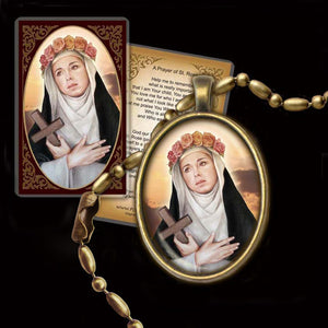 St. Rose of Lima Pendant & Holy Card Gift Set