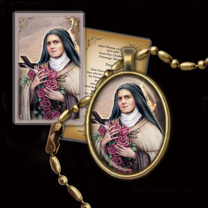 St. Therese of Lisieux (C) Pendant & Holy Card Gift Set