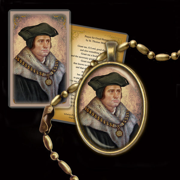 St. Thomas More Pendant & Holy Card Gift Set - Portraits of Saints