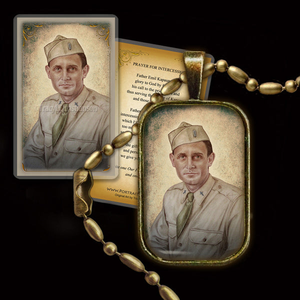 Venerable Fr. Emil Kapaun Pendant & Holy Card Gift Set - Portraits of ...