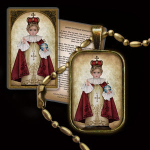 Infant of Prague Pendant & Holy Card Gift Set