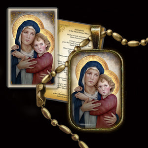 Madonna & Child (M) Pendant & Holy Card Gift Set