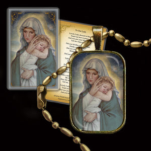 Madonna & Child (J) Pendant & Holy Card Gift Set