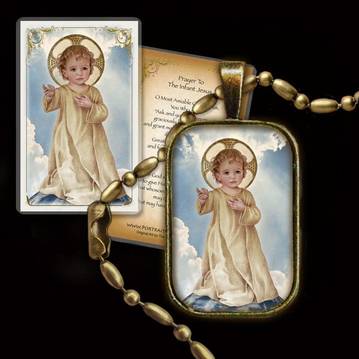 Savior of the World Pendant & Holy Card Gift Set - Portraits of Saints