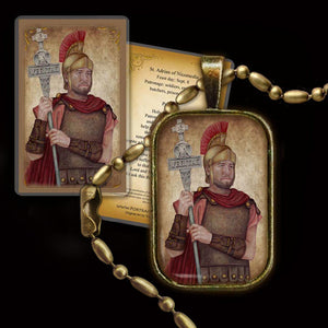 St. Adrian of Nicomedia Pendant & Holy Card Gift Set