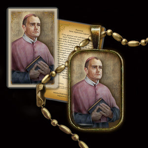 St. Alphonsus Maria de' Liguori Pendant & Holy Card Gift Set