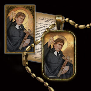 St. Louis Marie Grignion de Montfort Pendant & Holy Card Gift Set