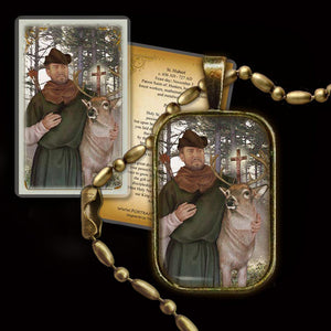 St. Hubert Pendant & Holy Card Gift Set