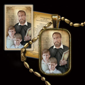 St. Jerome Emiliani Pendant & Holy Card Gift Set