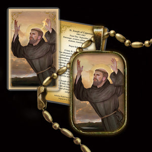 St. Joseph of Cupertino Pendant & Holy Card Gift Set
