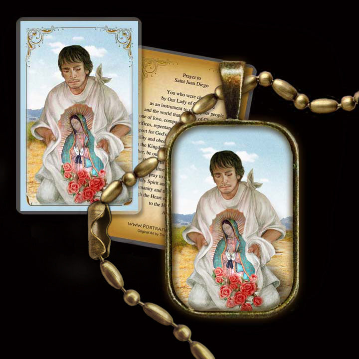 St. Juan Diego Pendant & Holy Card Gift Set - Portraits of Saints