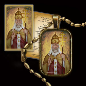 St. Leo the Great Pendant & Holy Card Gift Set