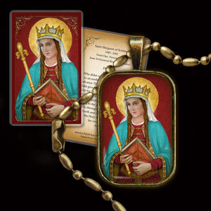 St. Margaret of Scotland Pendant & Holy Card Gift Set