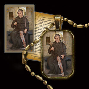 St. Peregrine Laziosi Pendant & Holy Card Gift Set