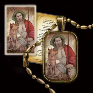 St. Roch (Rocco) Pendant & Holy Card Gift Set