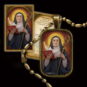 St. Scholastica Pendant & Holy Card Gift Set