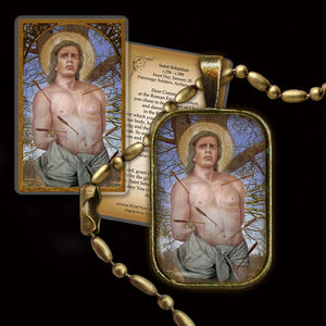 St. Sebastian Pendant & Holy Card Gift Set