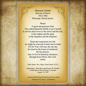 Henriette DeLille Holy Card