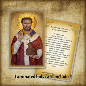 St. Augustine of Canterbury Pendant & Holy Card Gift Set