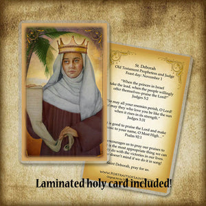 St. Deborah the Prophetess Pendant & Holy Card Gift Set