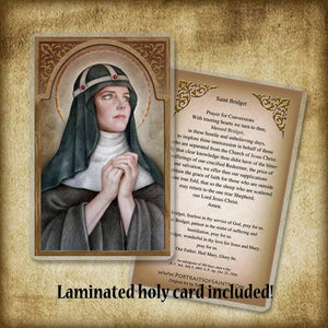 St. Bridget of Sweden Pendant & Holy Card Gift Set