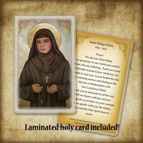 St. Rafqa Pendant & Holy Card Gift Set - Portraits of Saints