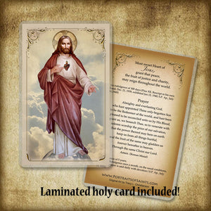 Sacred Heart of Jesus (full-length) Pendant & Holy Card Gift Set