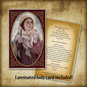 St. Germaine Cousin Pendant & Holy Card Gift Set